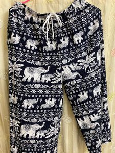 Boho Elephant Print Wide Leg Pants