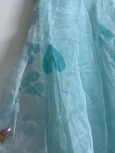 Strapless Baby Blue Embellished Dress
