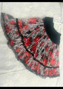 Gothic Floral Print Mini Skirt