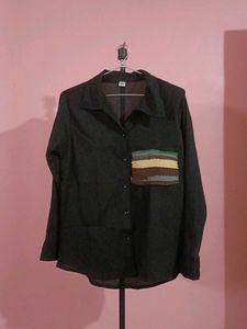 Stylish Dark Button-Up Shirt