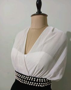 Designer wear Black &amp; White Party/Prom Dress