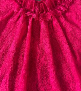 Pink Lace Ruffle Top