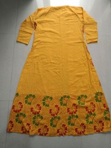 Yellow Pure Cotton Full Strag