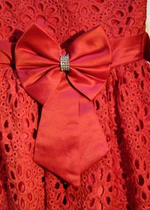 Festive Red Dress with Bow