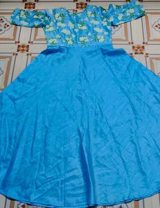 Stunning Blue Floral Ethnic Gown