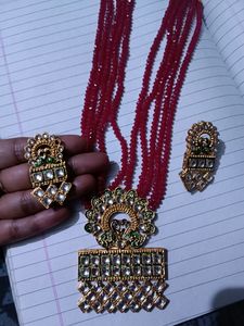 Long N Copper Set With 1 Pair Earring Combo