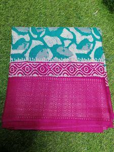 Beautiful Teal & Pink Saree