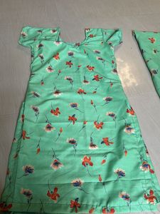 Green Floral Kurta
