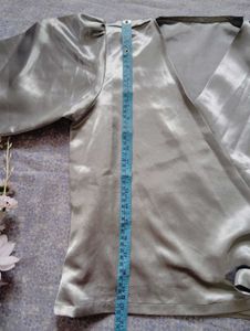 Elegant Satin Wrap Blouse