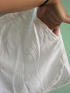 White linen Cotton Shorts