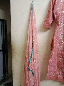 Pink Embroidered Kurta Set with Dupatta