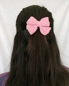 Handmade Crochet Bow Hair Clip