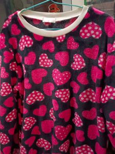 Heart Print Long Sleeve Top