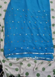 Stunning Blue Embellished Saree