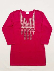 Beautiful Embroidered Pink Kurti