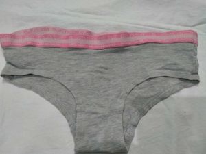 Combo of two Women's Grey Cotton Briefs with Pink