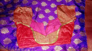 Vibrant Purple &amp; Red Banarasi Silk Saree