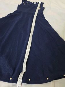 Girls Dark Blue Full Length Partywear Gown
