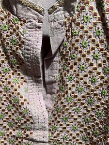 Elegant hand Embroidered Kurta with glass wor