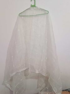 Elegant White Embroidered Dupatta