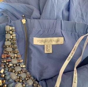 FOREVER NEW Stunning Blue Embellished Party Dress