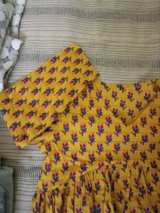 Beautiful Yellow Printed Kurta
