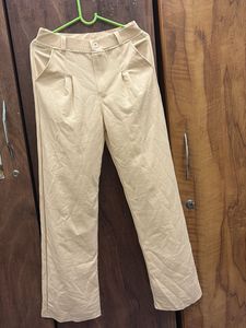 Stylish Cream Wide-Leg Trousers
