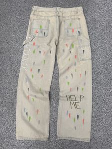 Unique Painted Wide Leg Jeans