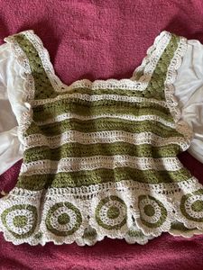 Boho Crochet Striped Top