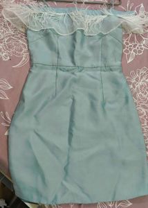 💎🥵Light Blue Feather Trim Mini Dress🔥🔥