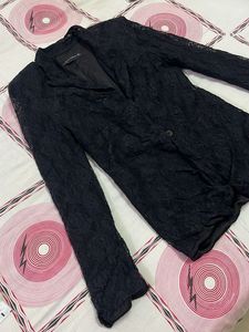 Elegant Black Lace Blazer
