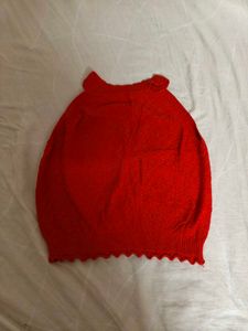 Vibrant Red Knit Top