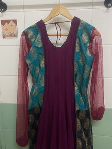 Exquisite Purple &amp; Teal Kurta Suit