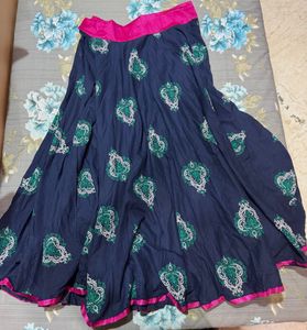 Navy Blue Flary Ethnic Skirt/ Lehenga/ Chania