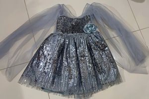 Shimmery Grey Party Wear Dress
