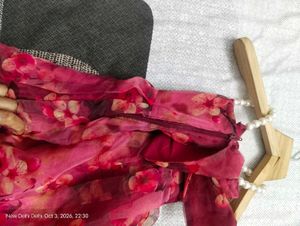 Beautiful Pink Floral Dress Material