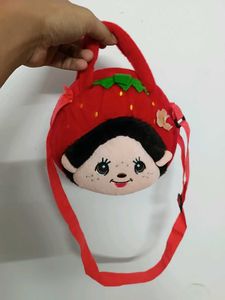 Cute Strawberry Face Plush Pouch
