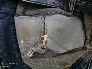 Textured Blue Jeans