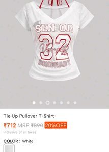 Savana jersey mesh t shirt with tie up - tag