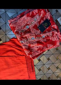 Vibrant Red Embroidered Kurta Set