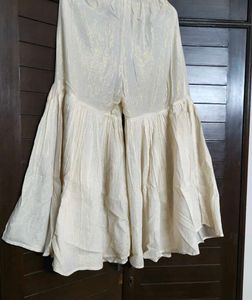 Women Creamy White Ethnic Garara Pants