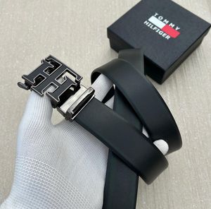Tommy Hilfiger Matte Black Icon Leather Belt