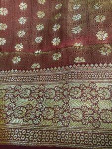 Maroon Banarasi saree