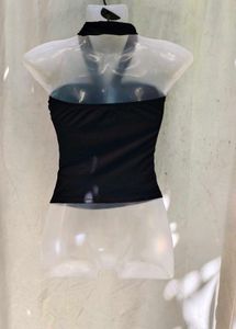 26279. Chic Black Halter Neck Twist Top