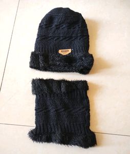 Black Beanie Cap And Nack Muffler Combo