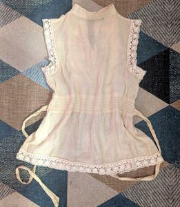 Topshop Lace Detail Cream Blouse