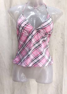 Pink Plaid Halter Top