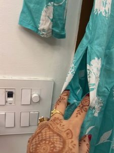 Stylish Teal Floral Kurta