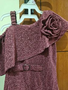 Sparkly cold shoulder dress for kids