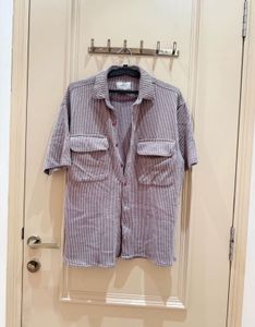 Striped Short Sleeve Button-Up Shirt